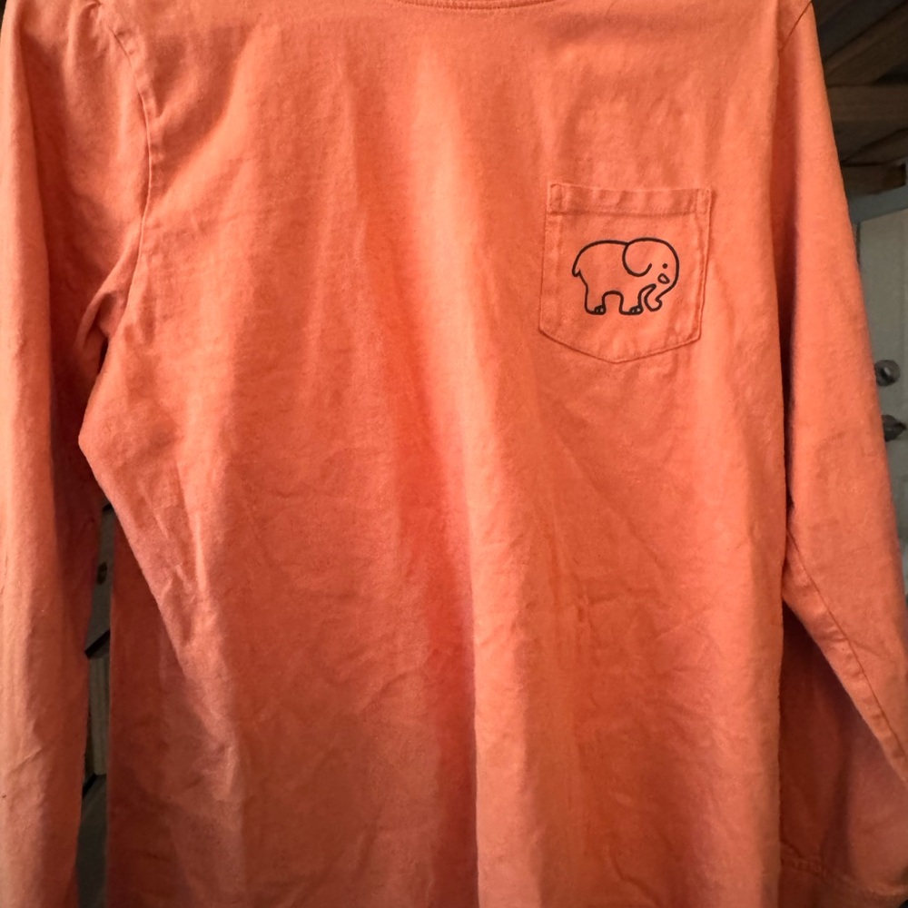 Ivory Ella Orange Long Sleeve Tee with Elephant Design